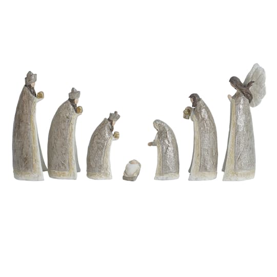 Nesting Mini Nativity Figures Set By Melrose in Gold | Michaels®